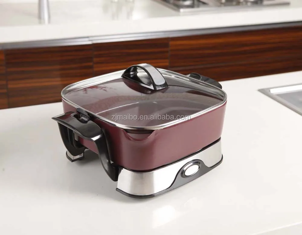 Высококачественная литой алюминиевая домашняя электрическая многофункциональная сковорода с контролем температуры