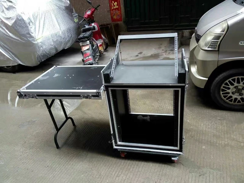 Customize 16U Standard Shockproof mixer dj Flight Case with Table Legs