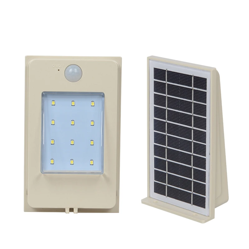 Hot sale 2W motion sensor photocell garden led lamp outdoor wireless solar wall light