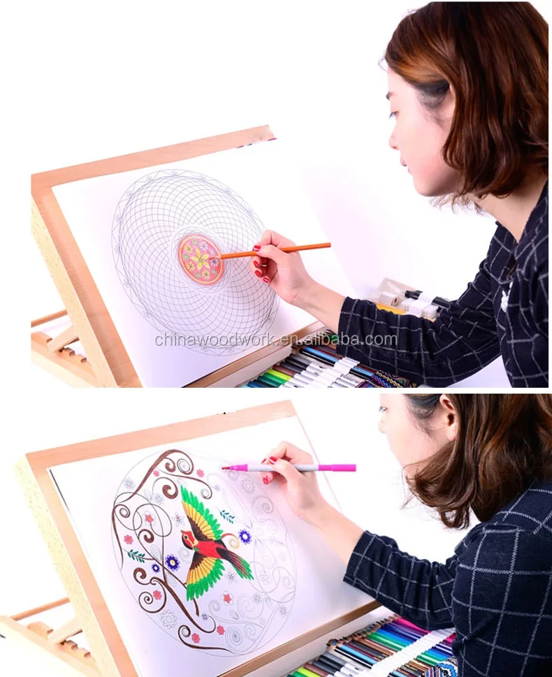 foldable wooden drawing board also used as easel