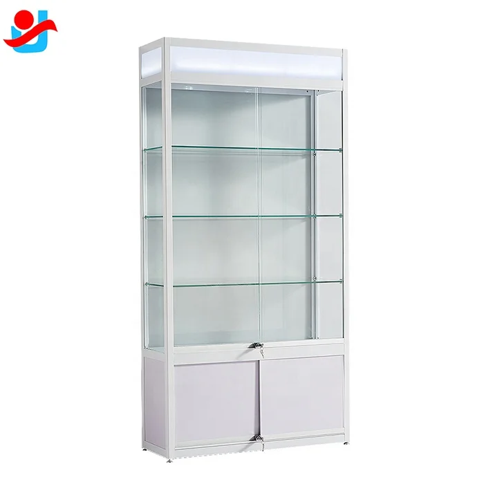 Wall display cabinets for collectibles/boutique store fixtures glass shelves/salon retail display case