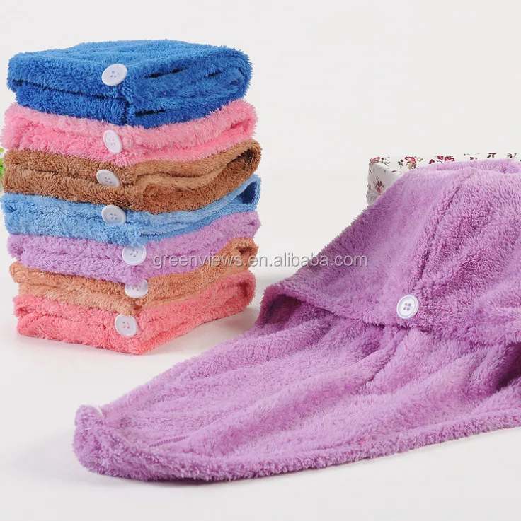 Colorful Coral Fleece Microfiber Weave Hair Dryer Cap Hair dry towels Microfiber Hair Drying Towel/Bath Caps