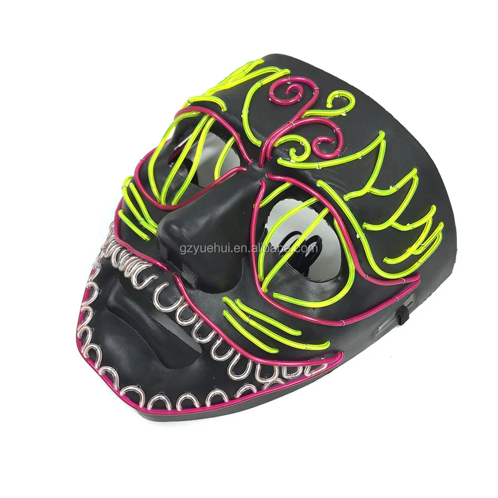 Luminous Shuffle Dance Favors Led Tube Rope Mask Festival Nighttime Party Holiday Lights Concert Live EL Wire Rave Costume Mask