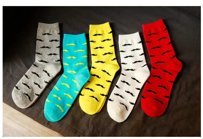 Luxury Colorful Cotton Fun Novelty Dress Mustache Socks