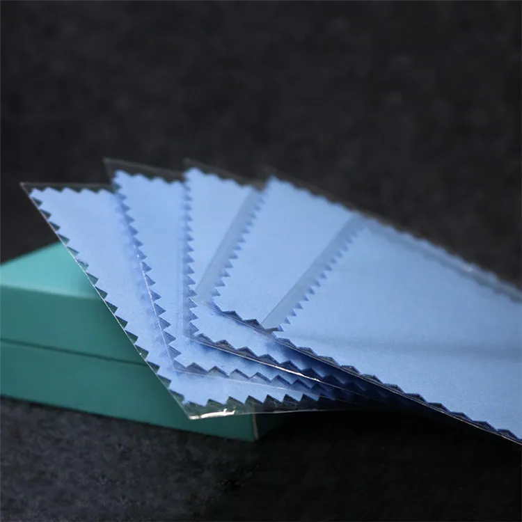 Custom Logo Mini Micro fiber Silver Jewelry Polishing Cloth Blue