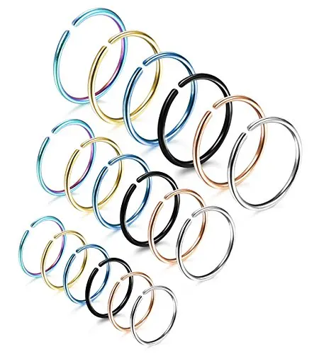 Fancy Stainless Steel Plating Nose Stud Nose Clip-on Hoop Ring Body No Piercing Jewelry