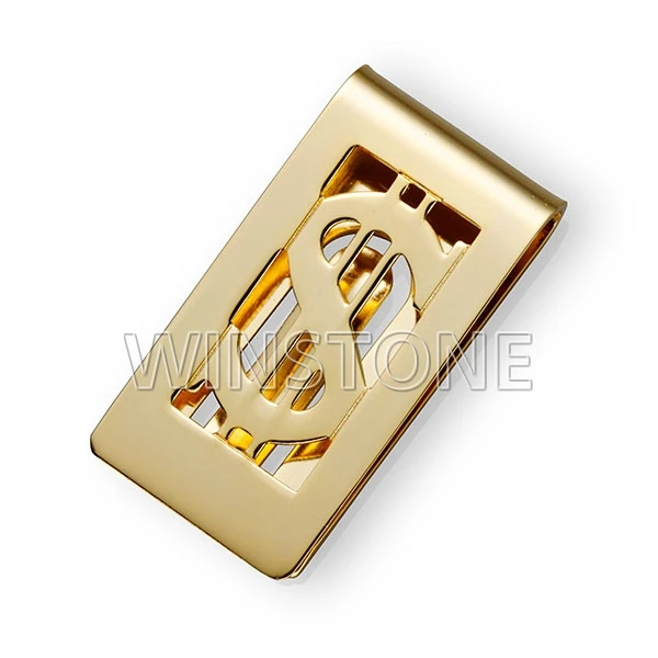 Dollar Shape Gold Plating Metal Money Clip