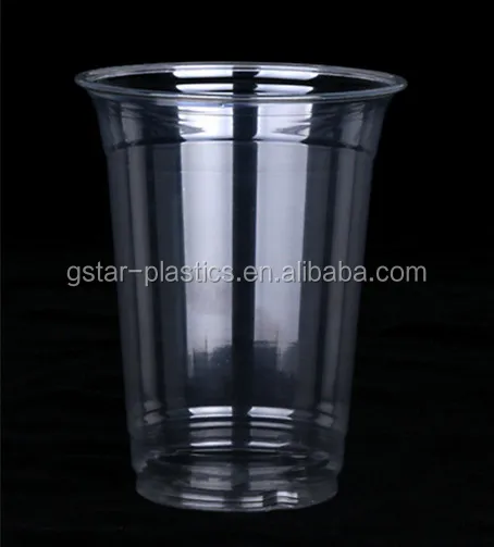 14oz 400ml Transparent Clear Disposable Plastic PET Iced Water Juice Glass Cups with Dome Lids