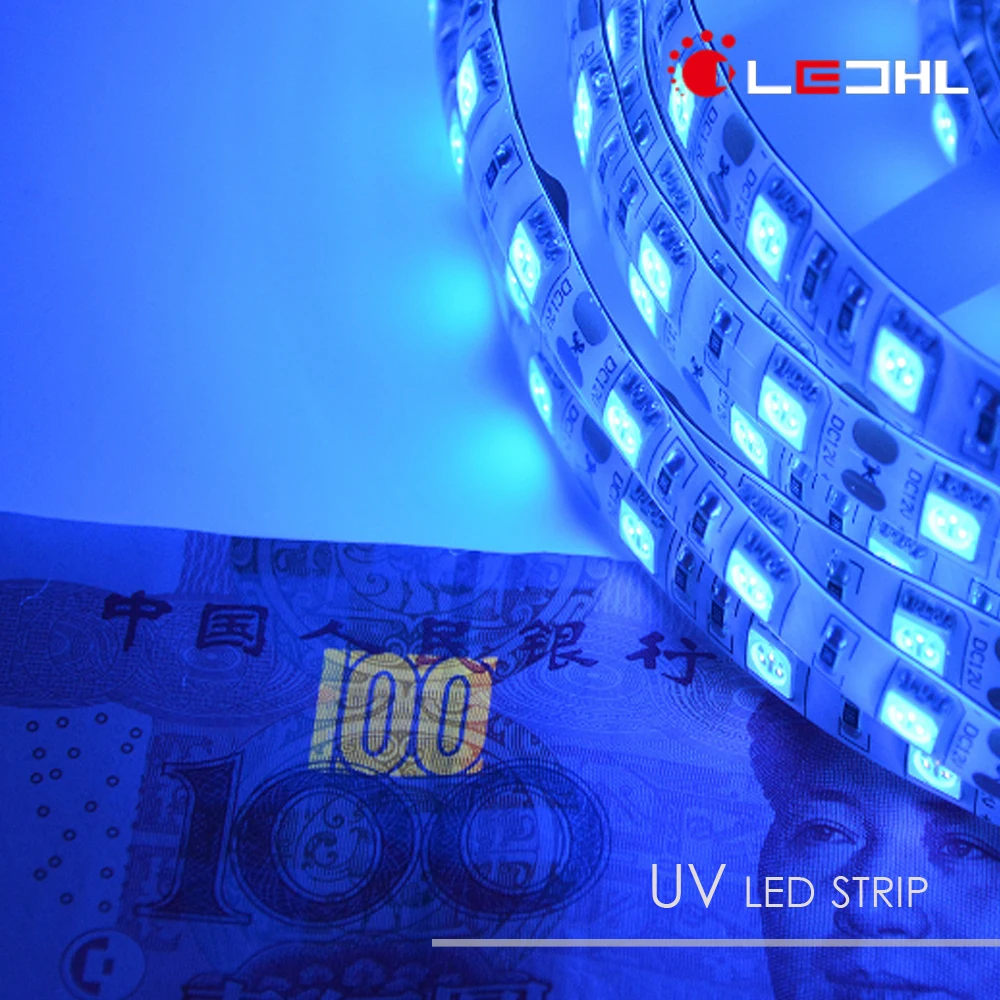 12V UV Ultraviolet 365nm 395nm uv led strip light SMD2835 60led/m 120led/m Waterproof tape