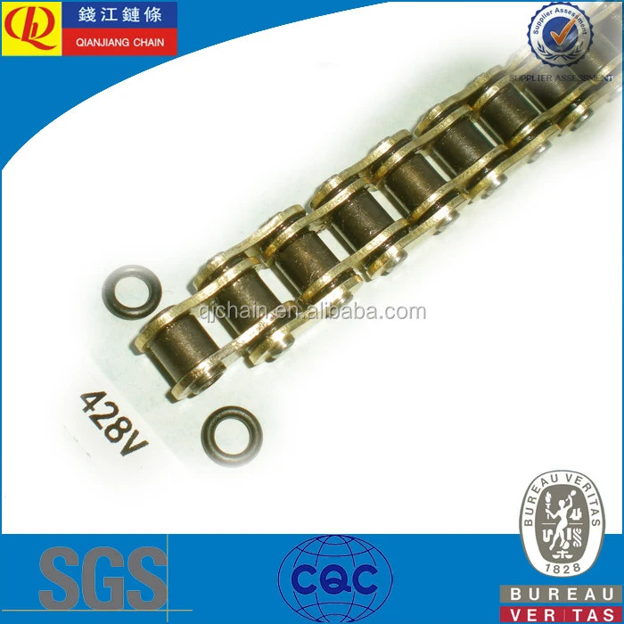 X-ring and o-ring 428v gold color Motorcycle Drive Chain For sale