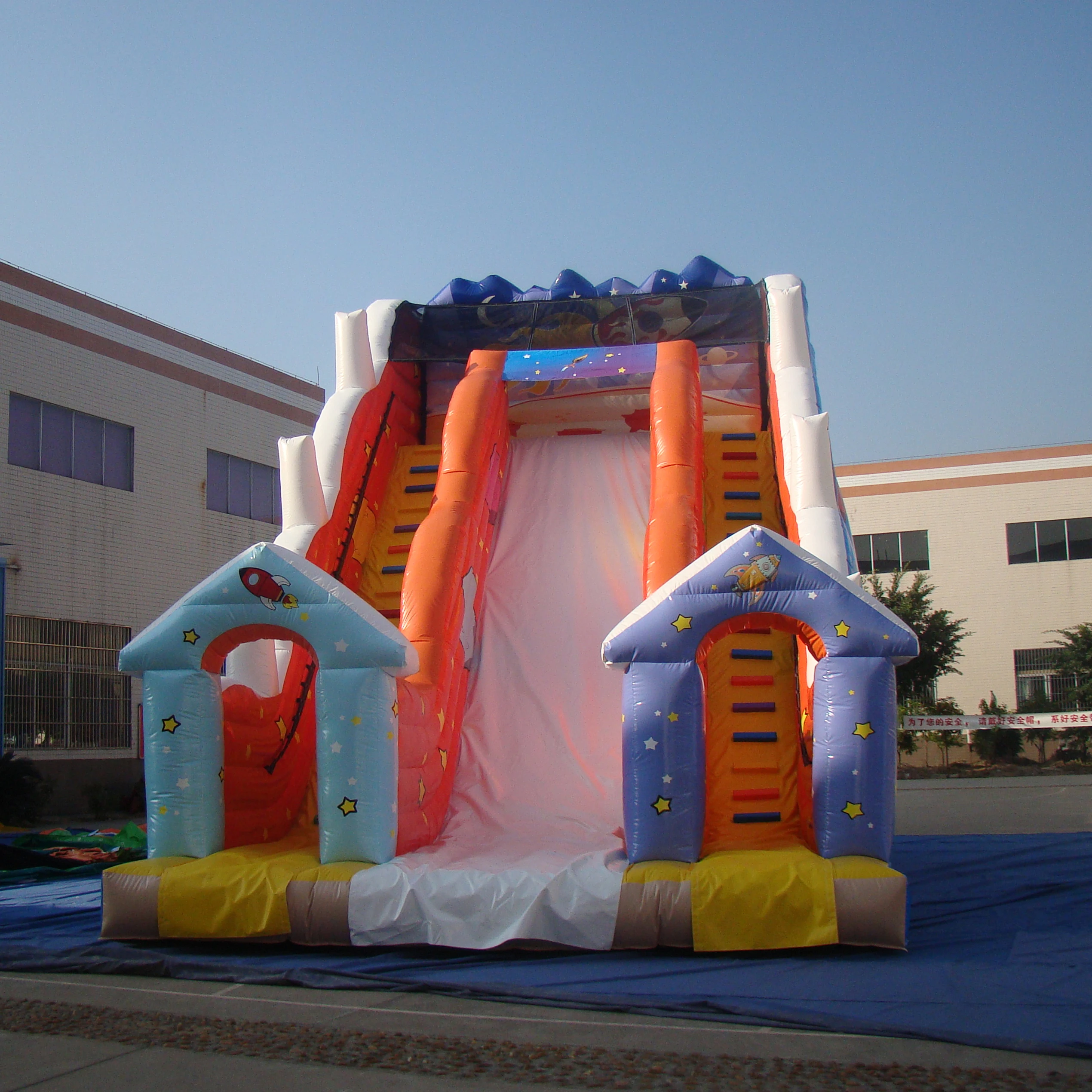 Giant jumping combo bouncer colorful children inflatable slide