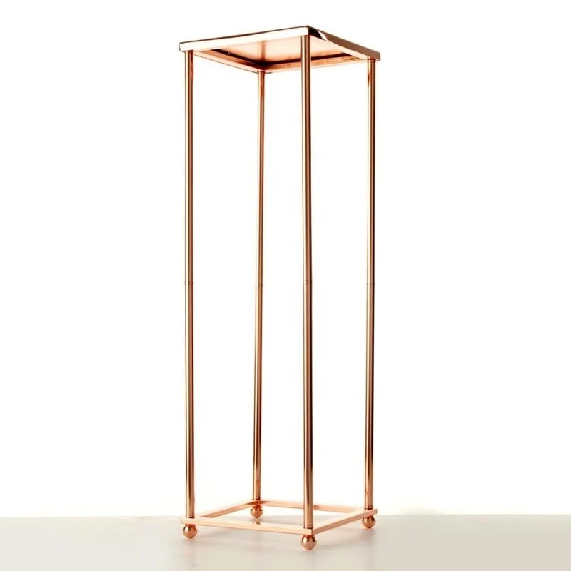 Rose Gold 100cm Tall Flat Pack Wedding Table Decorations Tall Metal Centerpiece Stands