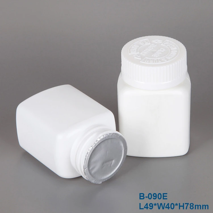 60cc White HDPE Square, Empty Capsule Bottles with Child Safety Caps,White Plastic Pill Bottle And Lid Alibaba Suppliers/
