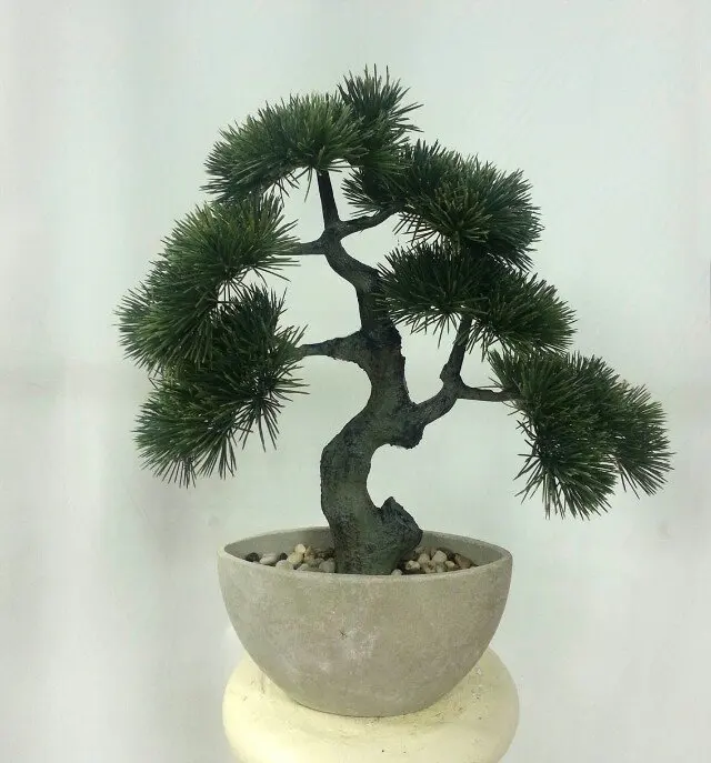 High quality potted plastic plants wholesale small for outdoors for indoors plantas artificiales decoration bonsai tree
