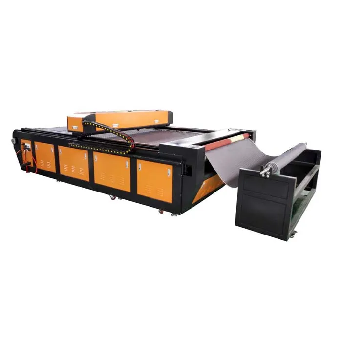 Auto feeding co2 laser rexine leather cutting press machine