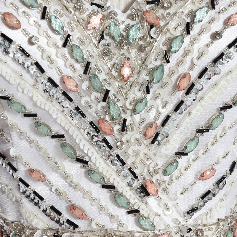 Sweetheart lace edge crystal beaded women party dresses white short prom dress