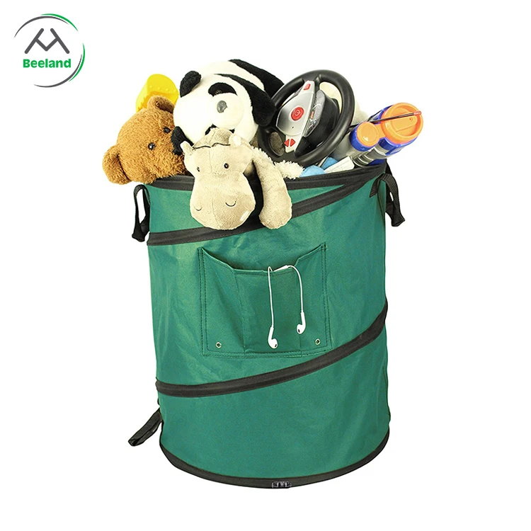 Custom Collapsible 30 Gallon Canvas Garden Waste Bag Pop up Reusable Yard Leaf Bag Holder