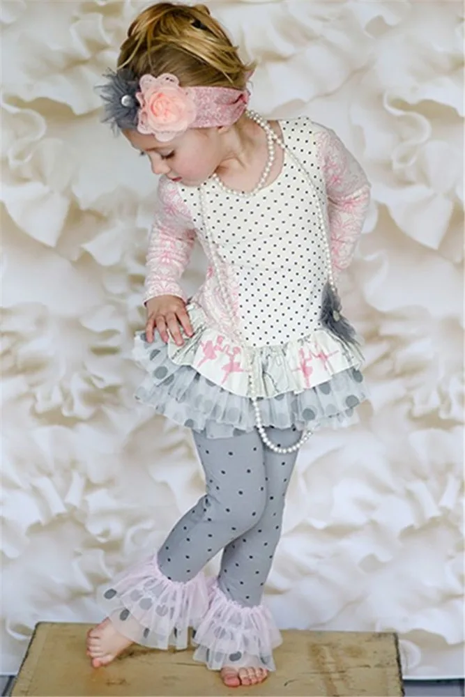 fall winter girls white lace long sleeve giggle moon boutique outfits