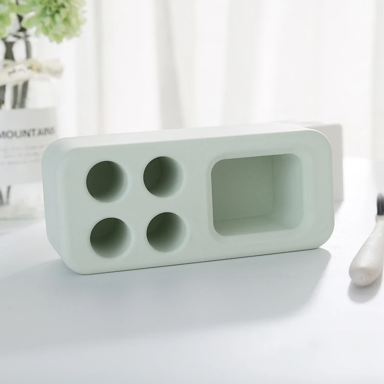 Creative Water Absorption Anti-bacterial Mildew Proof Diatomite Tooth Brush Holder Green