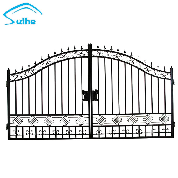Customized designs manual open wrought iron main gate