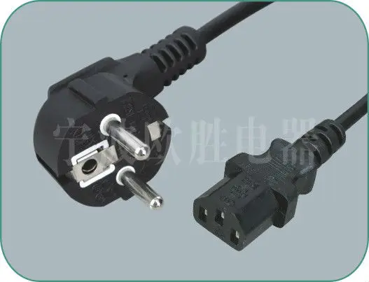 Schuko plug to IEC C13 power cord