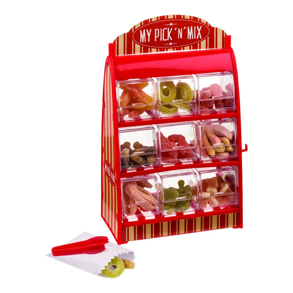 Customized Plastic Kids  Shop owner Toy Red Sweets Dispenser Pick N Mix
