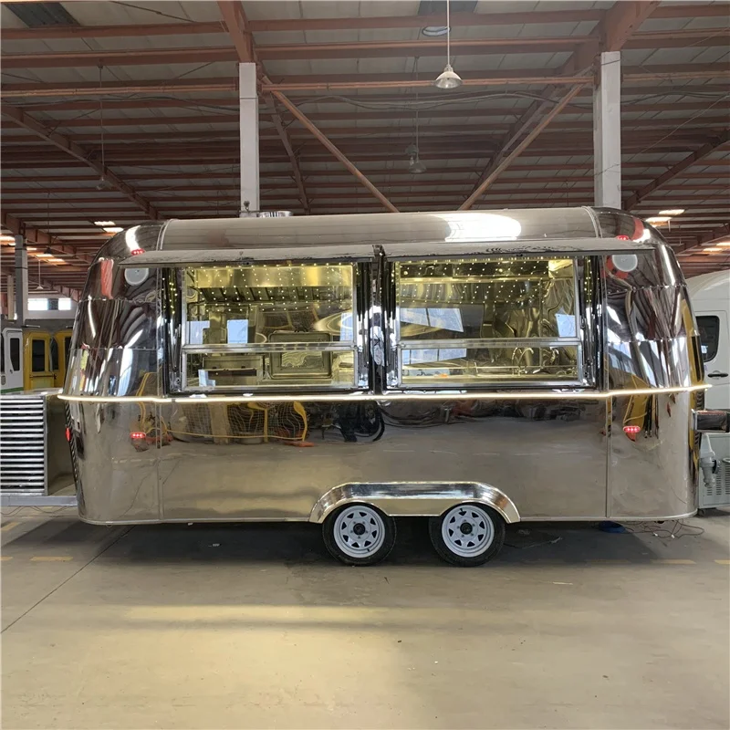 
China stainless steel airstream mobile fast food trailer 