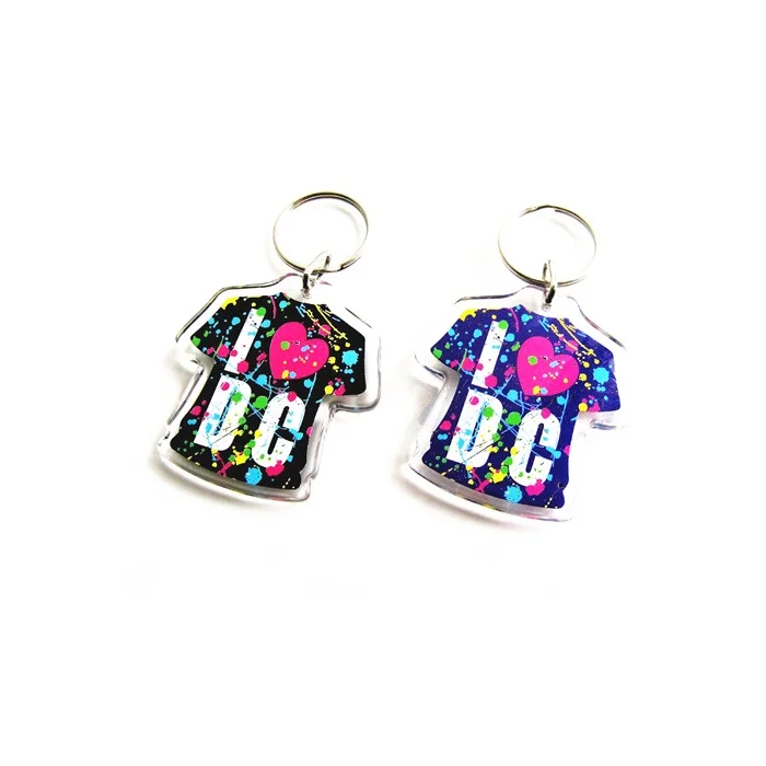 T shirt clothes shaped acrylic keychain