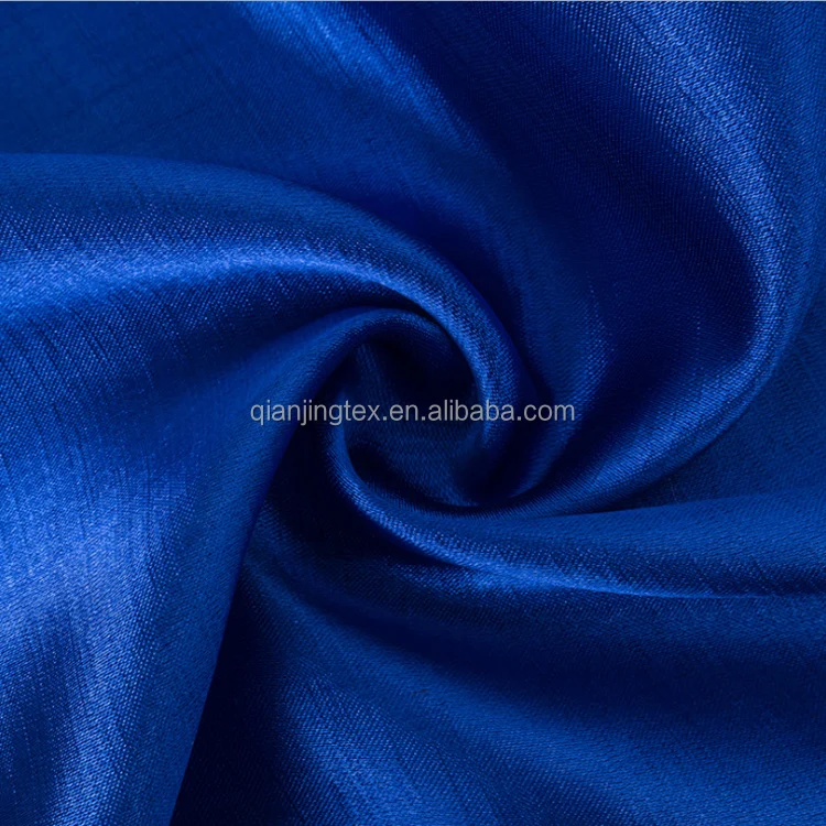 High quality 100% polyester shiny slub shantung fabric for fashion dress