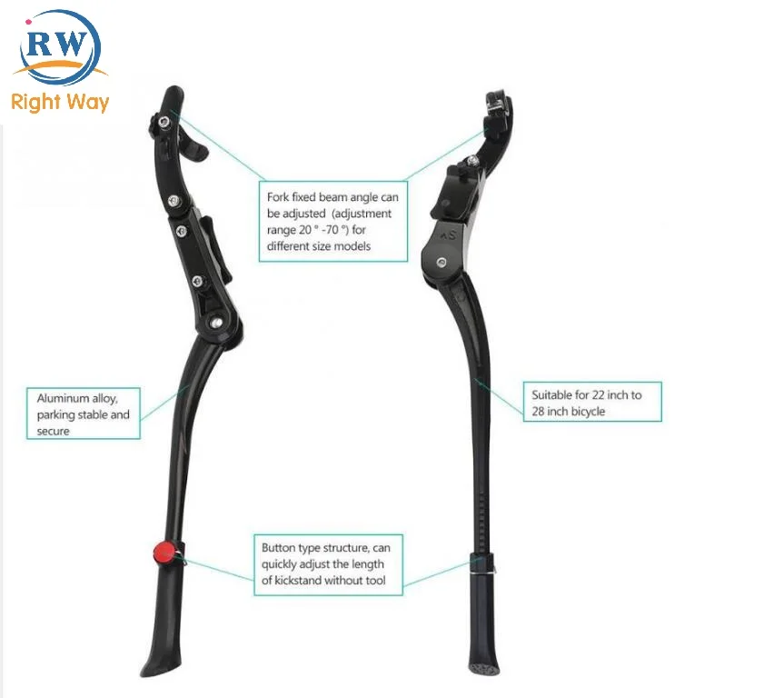 High-quality adjustable durable bicycle parts bike side stand bike parking kickstand