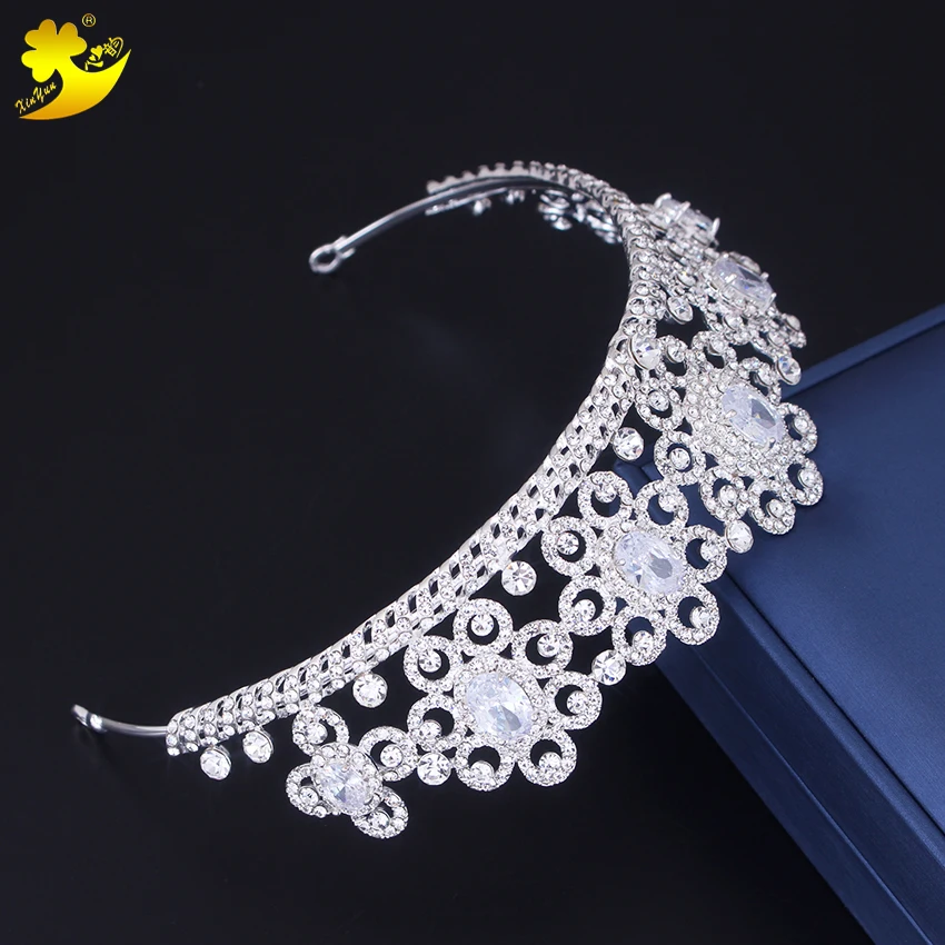 Fashionable white diamond paved bridal wedding hair jewelry women hair accessory