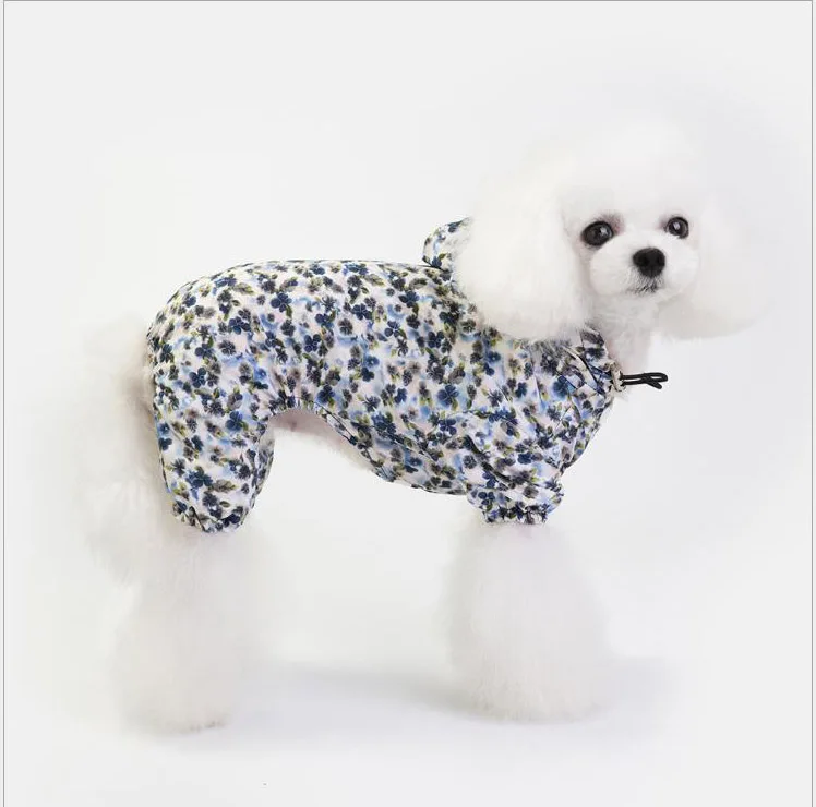 Fashion Floral Four Legs Pet Raincoat Dog Clothes