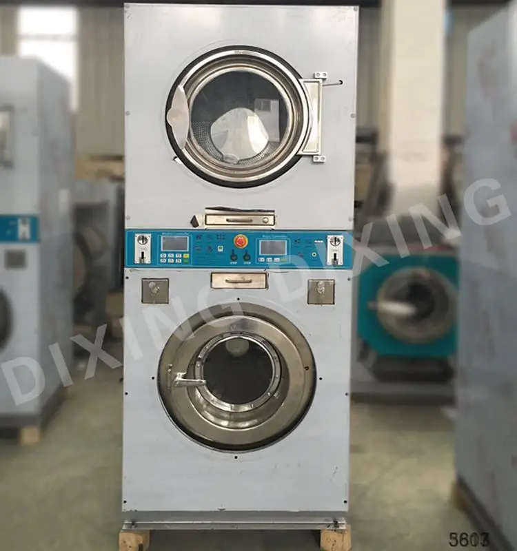 
15KG High Quality coin operated stack washing machine and dryer with CE 
