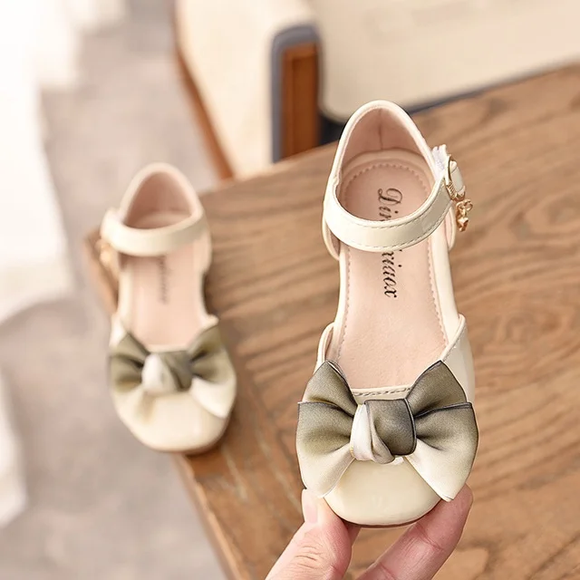 
whole sale girl bows shoes pu Size 21-35 Children Hot Sale Girls Shoes Fashion Princess Bow PU Ballet flats shoes 