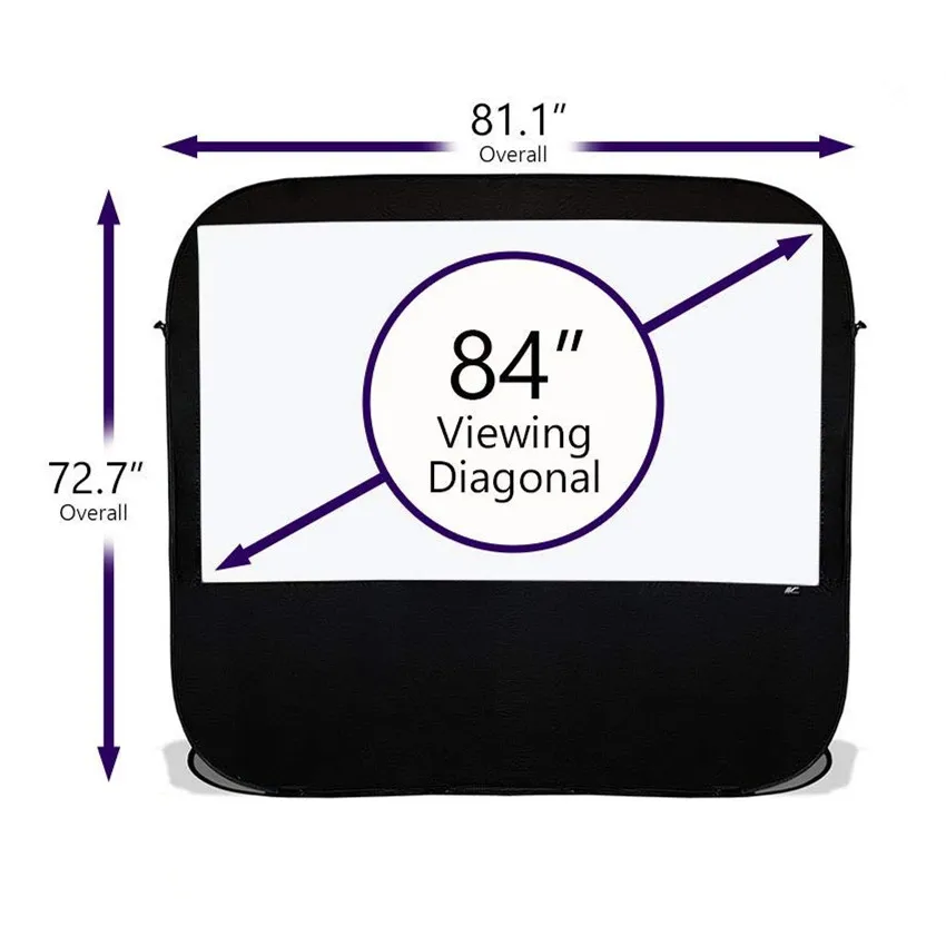 Custom Portable Outdoor Fast Folding Projector Screen Self Standing  Light Weight Movie Theater Cinema