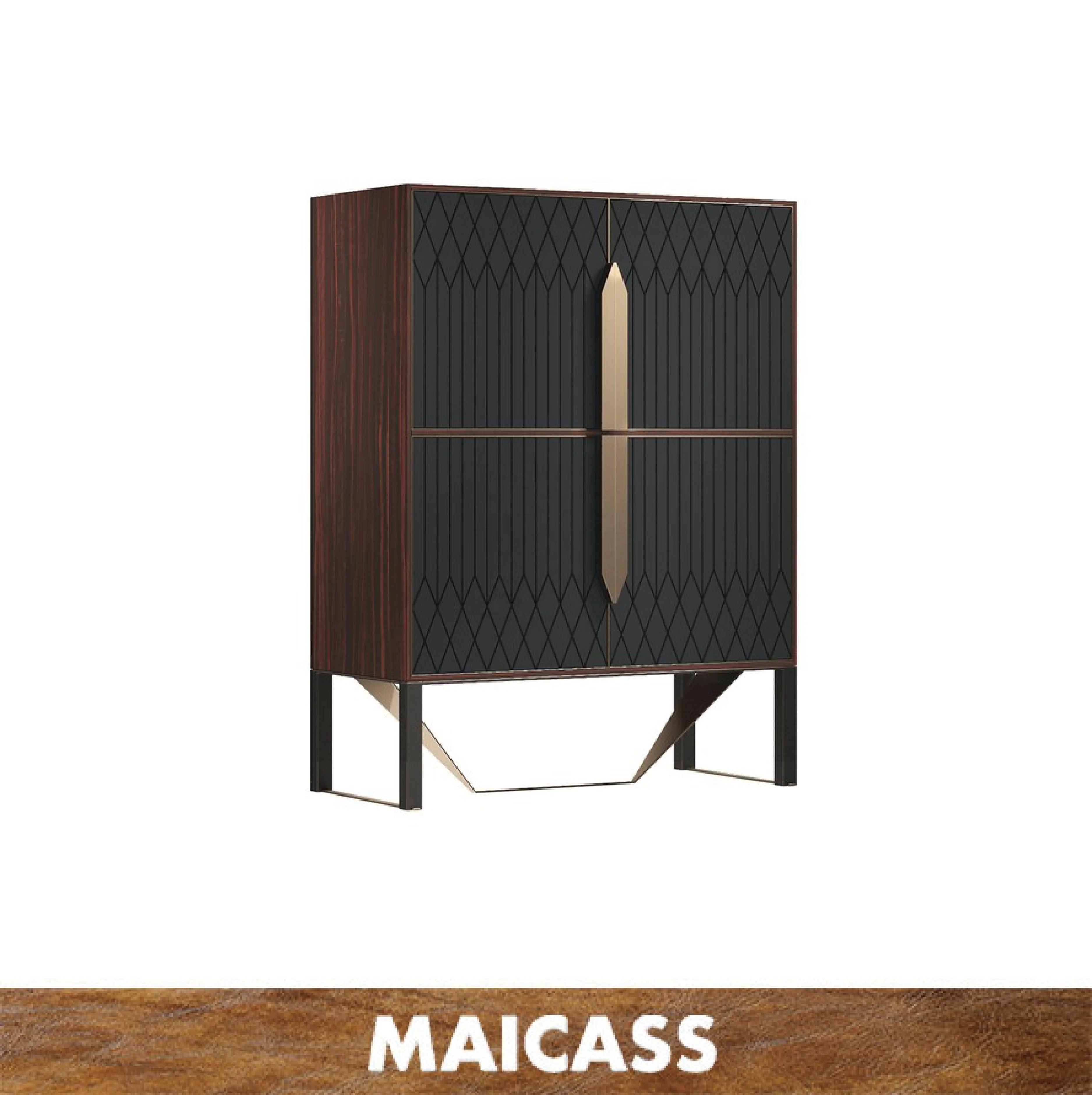 
Contemporary solid wooden highboard with doors 