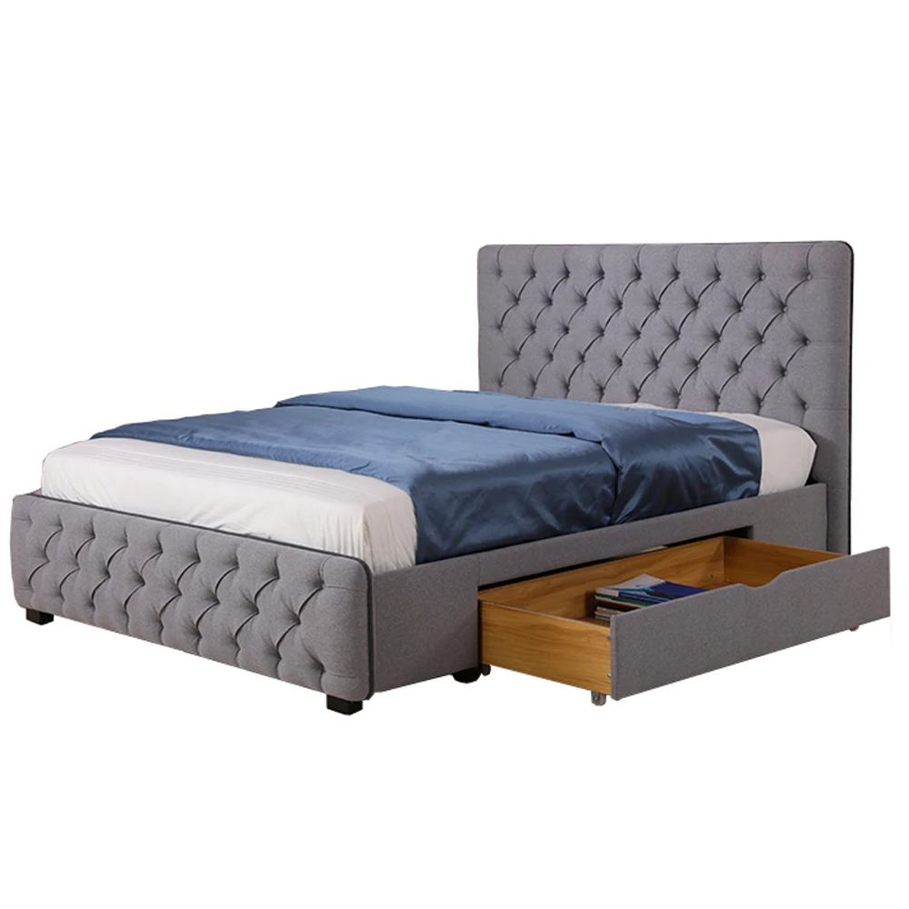 
Factory Multifunctional Drawer Ottoman King Size Storage Soft Bed 