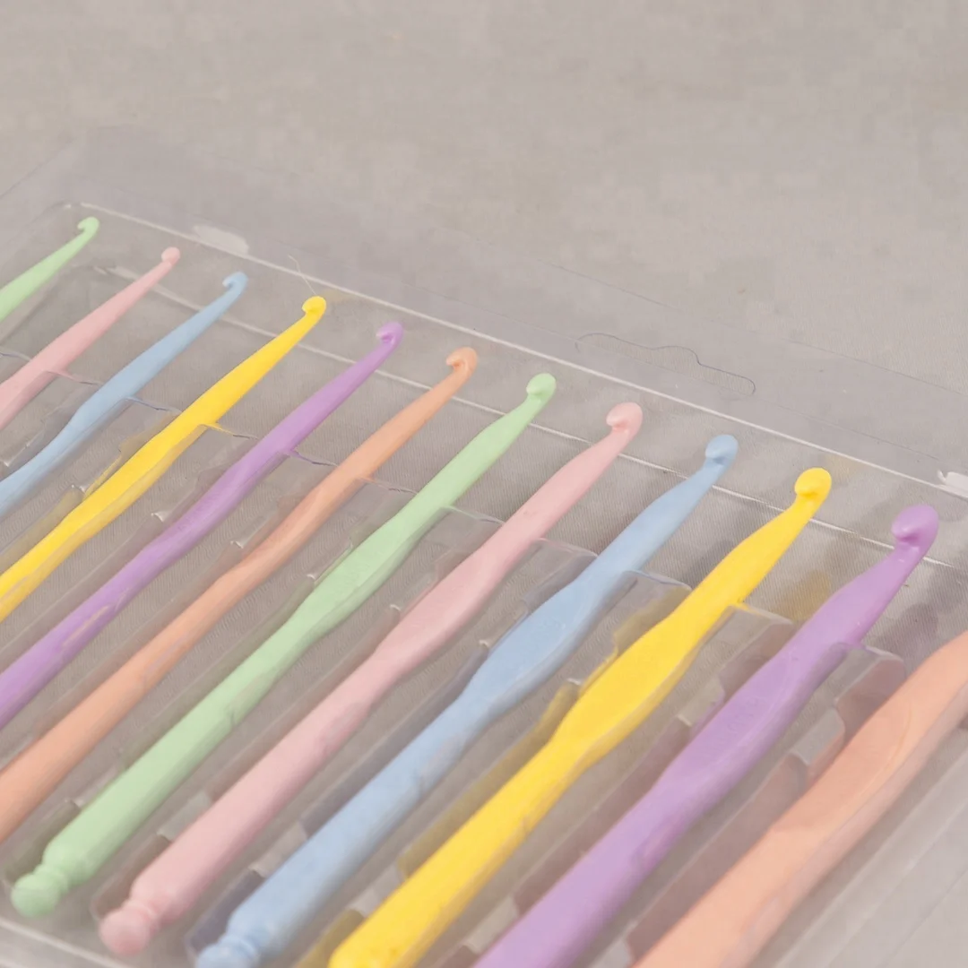 
CH008 Multicolor plastic Crochet Hook set 12pc 
