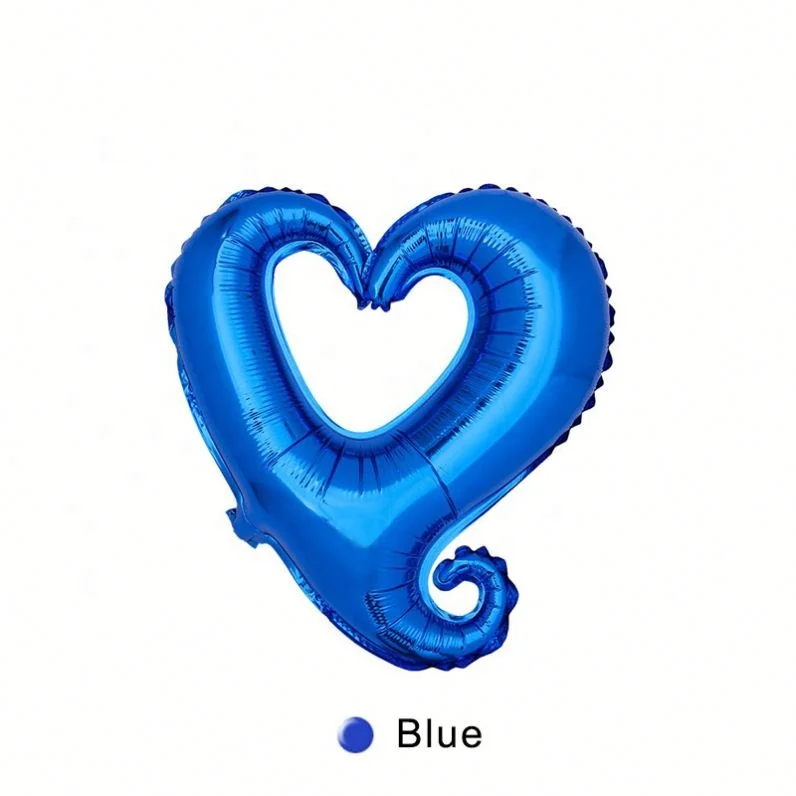 18inch  hollow heart shape hook tail team bride balloon helium gas heart foil balloon for wedding party decorations