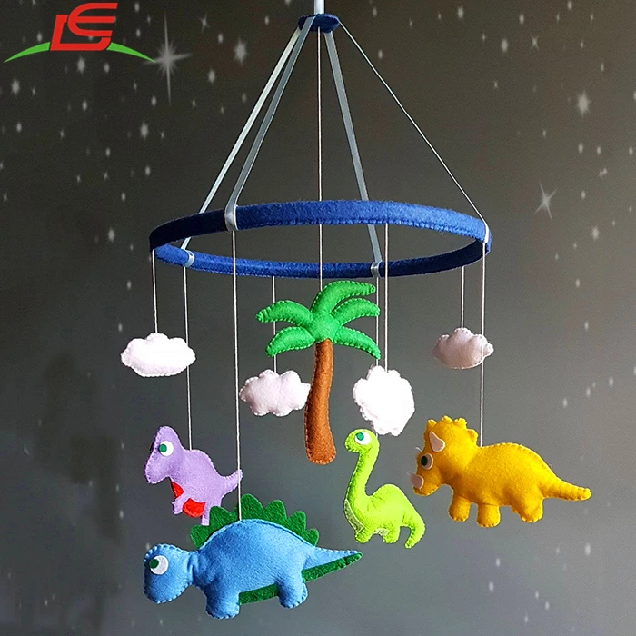 Custom Felt Dinosaur Baby Crib Hanging Mobile