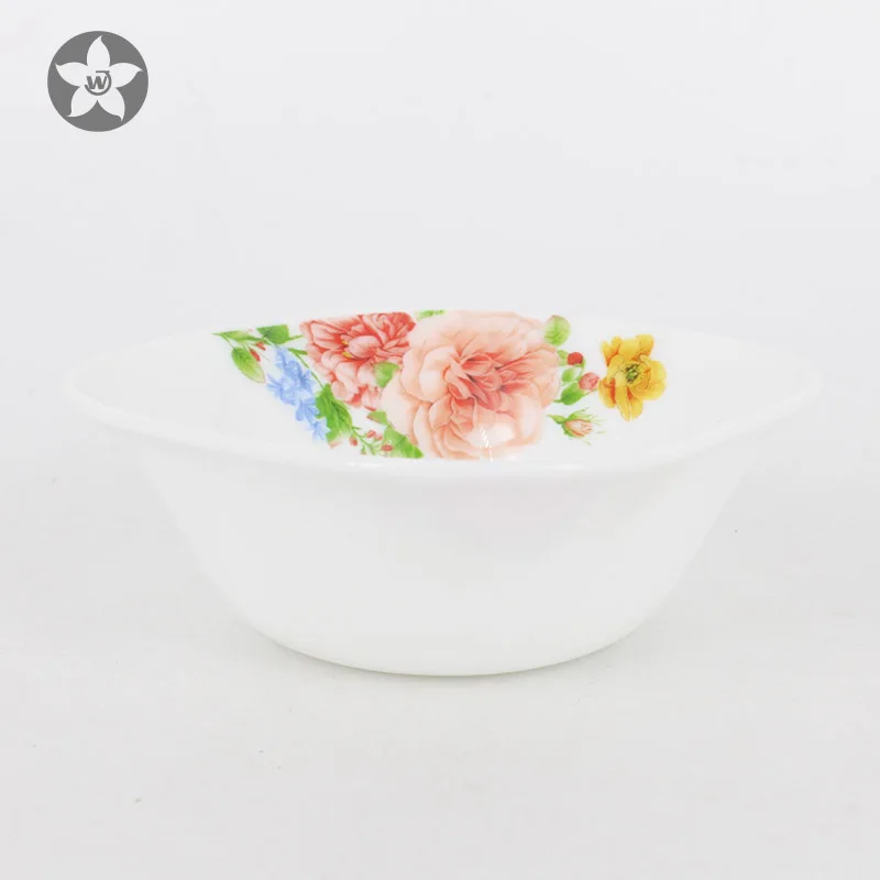 Square shape fine porcelain dinner set decal opal glassware bowl