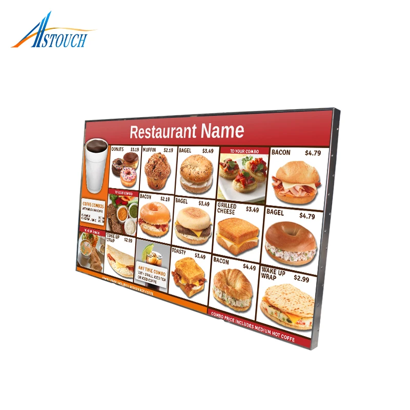 50inch Android LED backlight Digital Menu Board for Fast food store