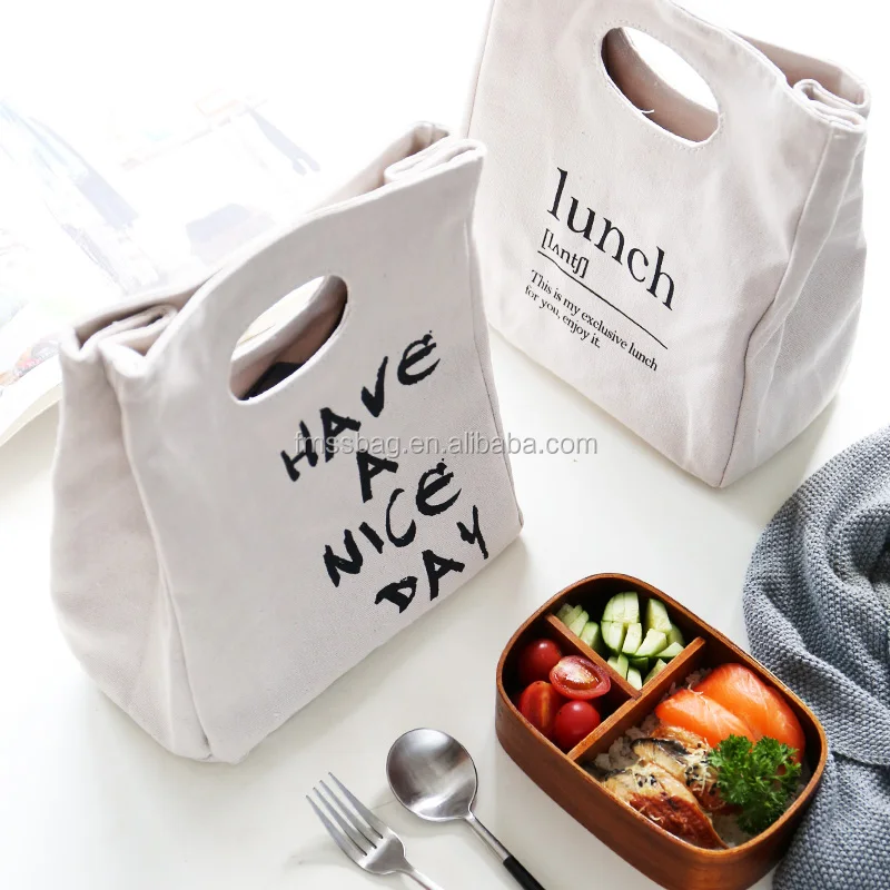 Высококачественная хлопчатобумажная Холщовая Сумка для ланча с принтом на заказ, сумка bento