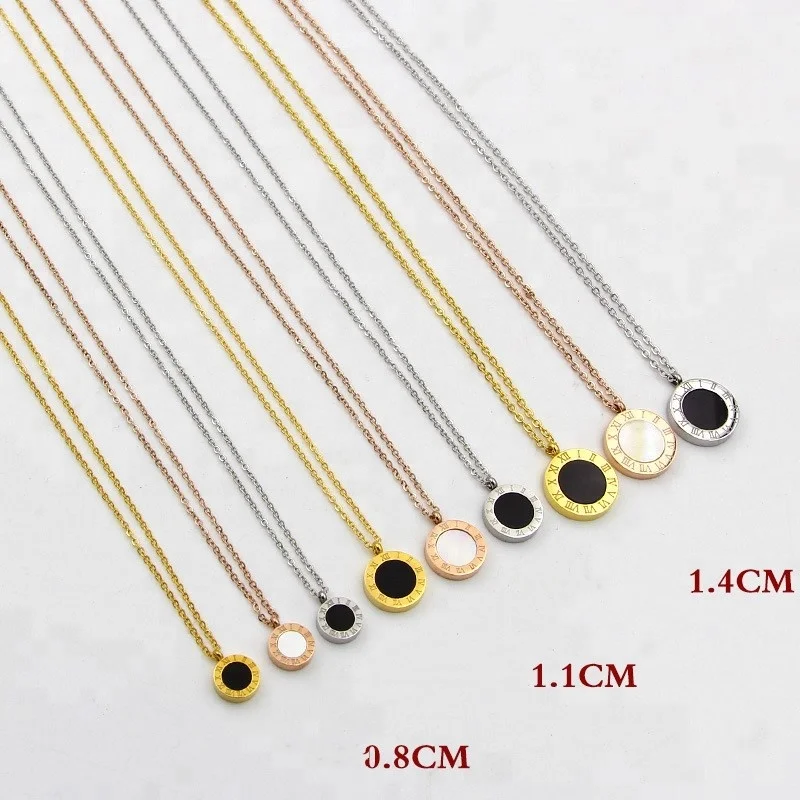 Black&White Double Plate Onyx Pendant Necklaces Necklace Wholesale