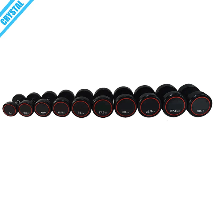 SJ-223-3 Factory directly sale fitness gym equipment round rubber dumbbells weight set