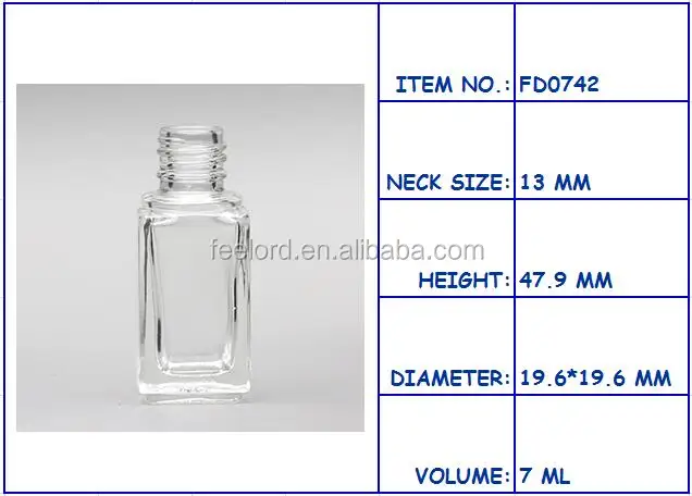 7ml nail polish glass bottle OEM private logo printing cosmetic bottle
