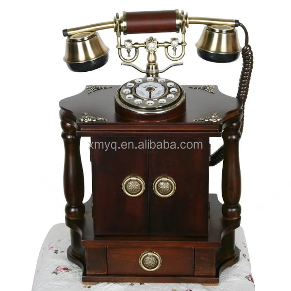 Retro Wood Telephone Wholesale Decorative Funny Home Phones Vintage