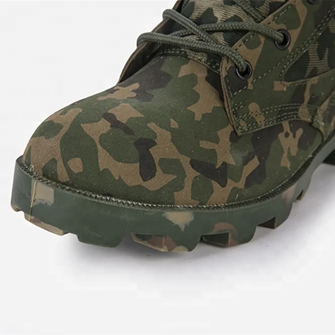 New fashion Round Toe Leather Lace up Combat Military Camouflage Boots For Men