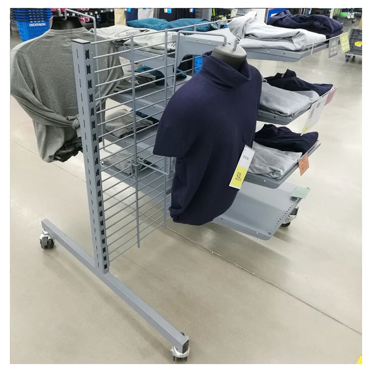 Retail Store Metal Clothing Display Shelf Stand Garment Display Racks for Garment Store