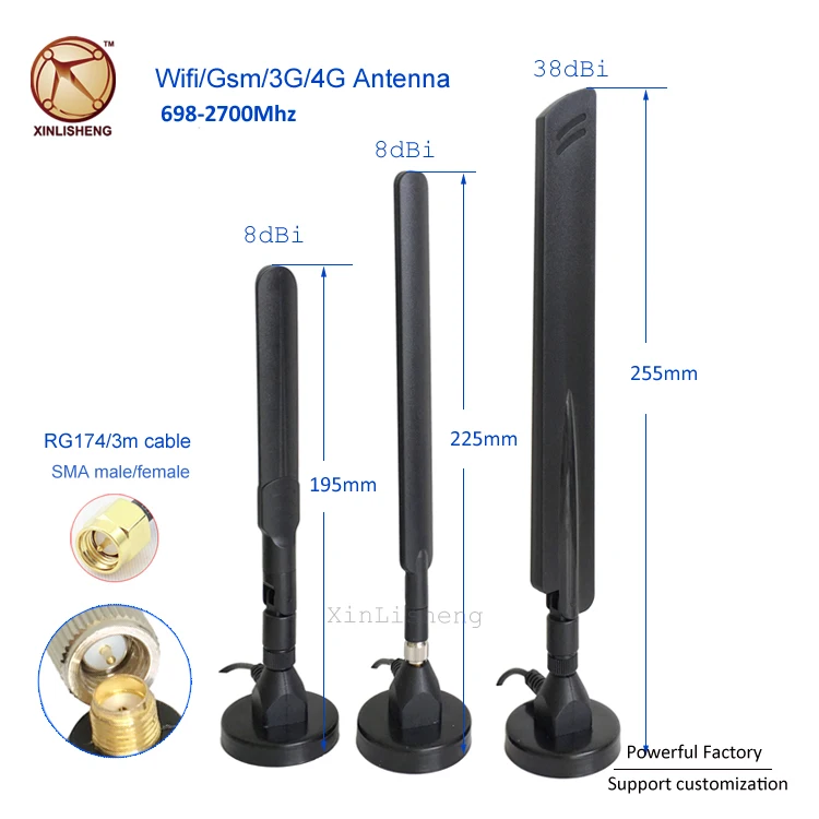 High gain 8dbi omni ts9 4g lte external antenna 2600 mhz for 4G Cell Phone Singal Booster